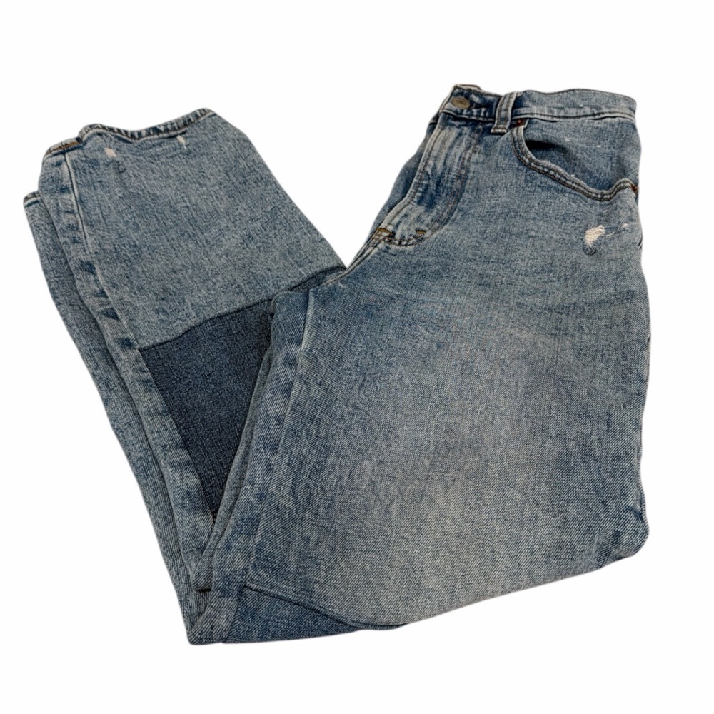 Abercrombie Ultra High Rise Ankle Straight Jeans Patch Distressed Sz 26 - Picture 3 of 7